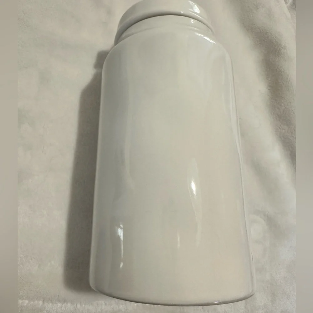 Rae Dunn Artisan Collection by Magenta ceramic dog treat/food WOOF canister 10”